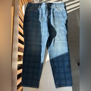 Lane Bryant Plaid Blue Jeans